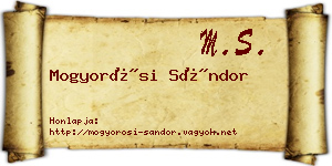 Mogyorósi Sándor névjegykártya