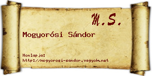 Mogyorósi Sándor névjegykártya