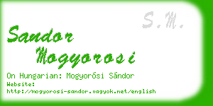 sandor mogyorosi business card