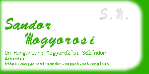 sandor mogyorosi business card